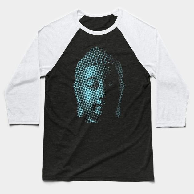 Big Blue Buddha Baseball T-Shirt by robotface
